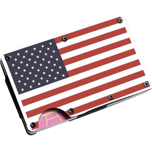 Other - USA US Flag Mens Wallet RFID Protected Stainless Steel Money Clip - Compact